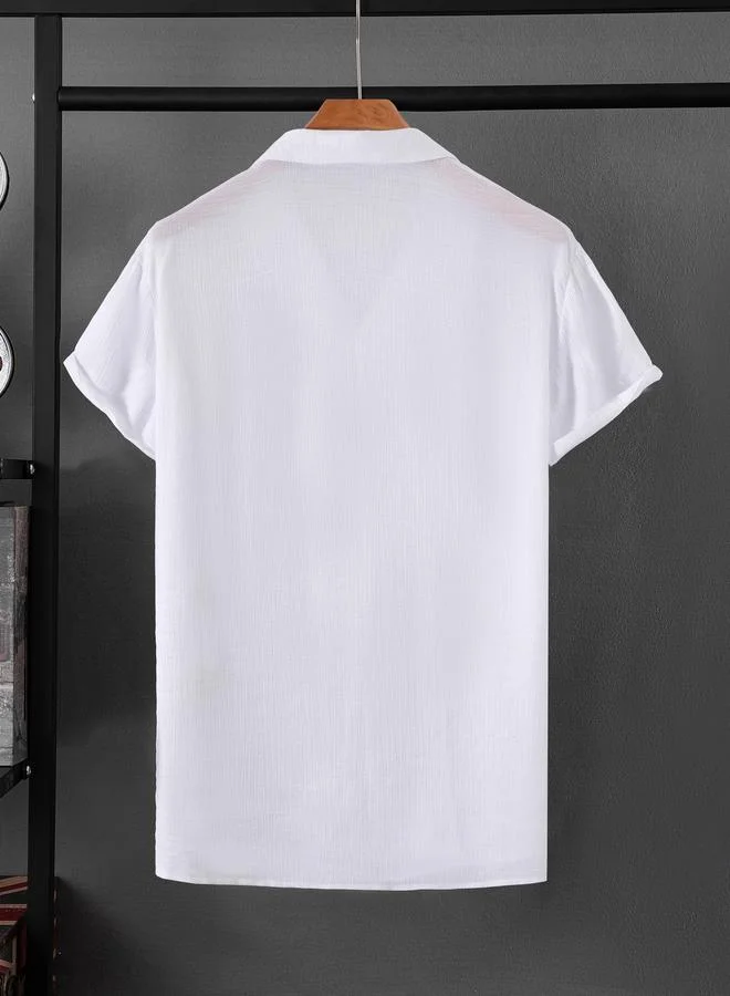 Take Two Men White Short Sleeve Button-Down Shirt
