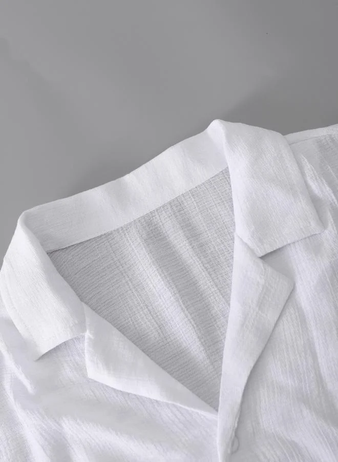 Take Two White Men White Short Sleeve Button-Down Shirt for Men | Best Price UAE
