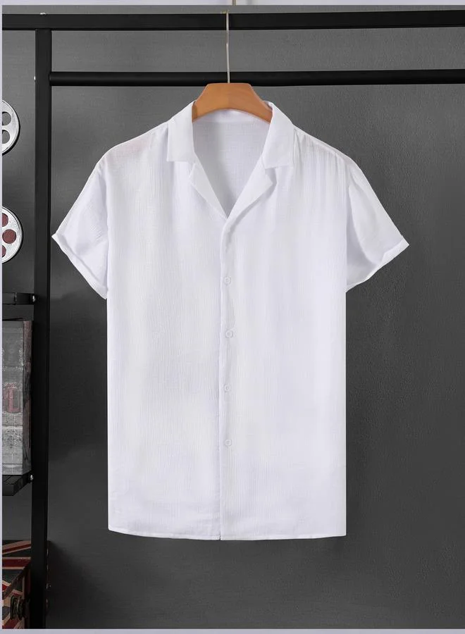 Take Two Men White Short Sleeve Button-Down Shirt