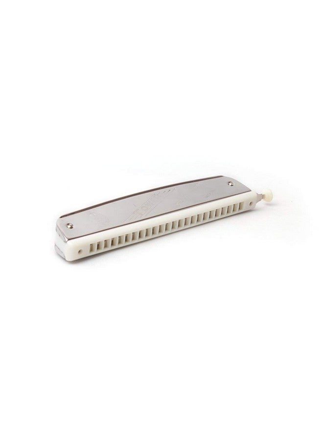 Tower Tower Mouth Organ Harmonica 24 Holes Key-C With Scale Change Option, Silver  - Image 1
