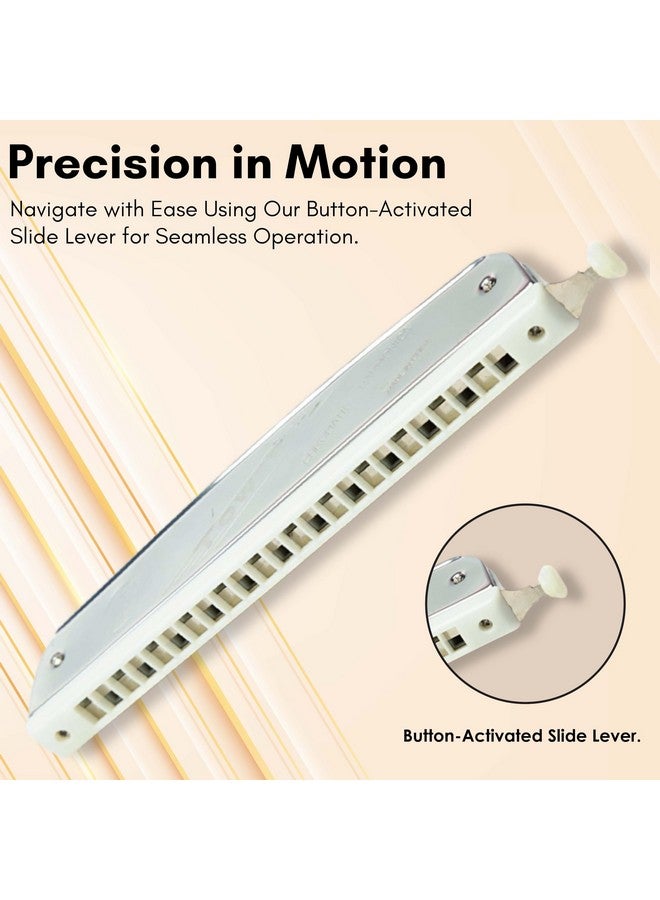 Tower Tower Mouth Organ Harmonica 24 Holes Key-C With Scale Change Option, Silver  - Image 5