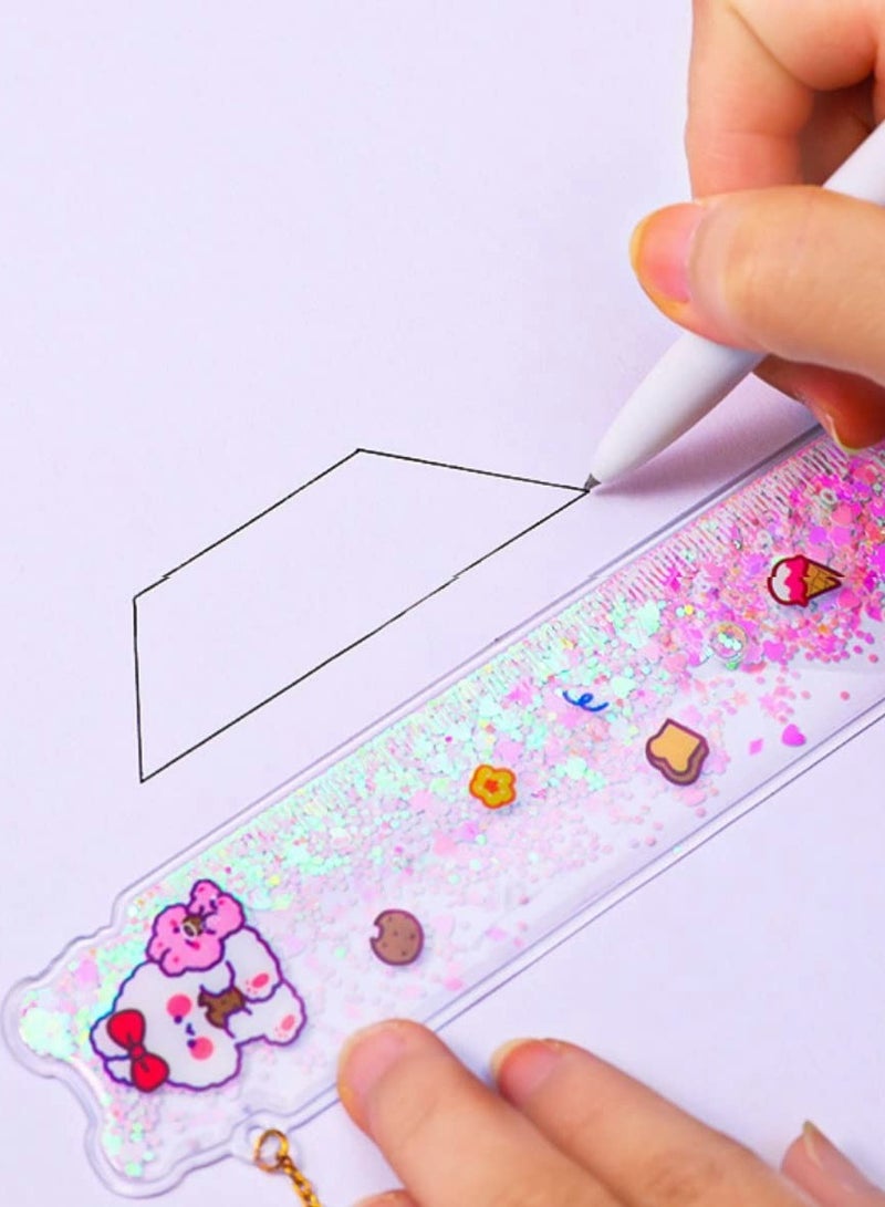 Excefore Bookmarks Scale for Kids, Glitter Scale for School Stationery Items, Scale Ruler Set, Bookmarks for Books, Best Birthday Return Gift _ Pack of 3 – Random Color - Image 5