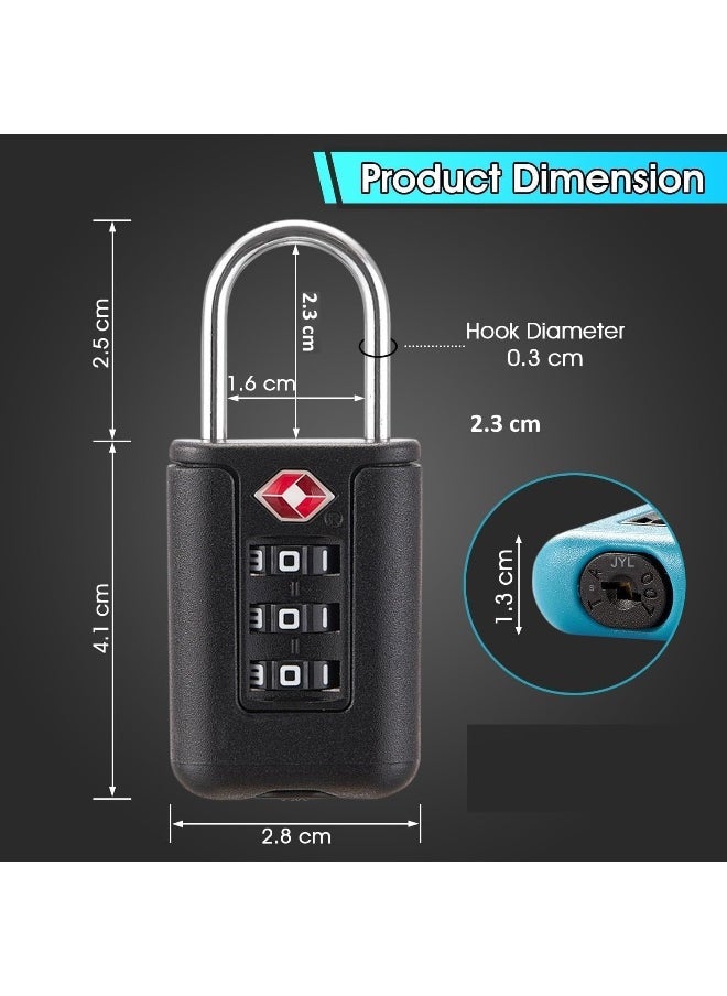 Biella TSA-Approved Travel Luggage Lock 3-Digit Combination, Durable, Easy-Reset, Keyless Security for Bags, Backpacks, Gym Lockers & Duffles  - Image 2