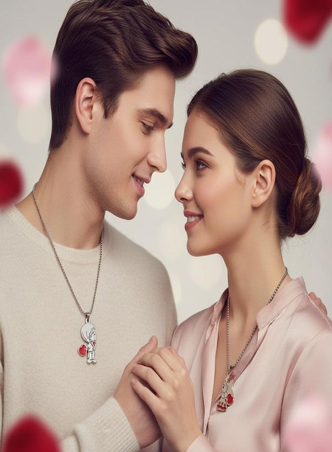 The Men Gift Couple Pendant Necklace Set – Matching Jewelry for Him and Her, Romantic Gift BLSCup202571 - Image 4