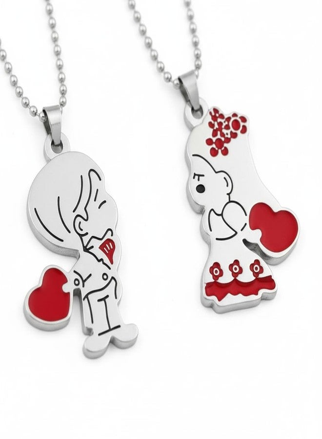 The Men Gift Couple Pendant Necklace Set – Matching Jewelry for Him and Her, Romantic Gift BLSCup202571 - Image 1