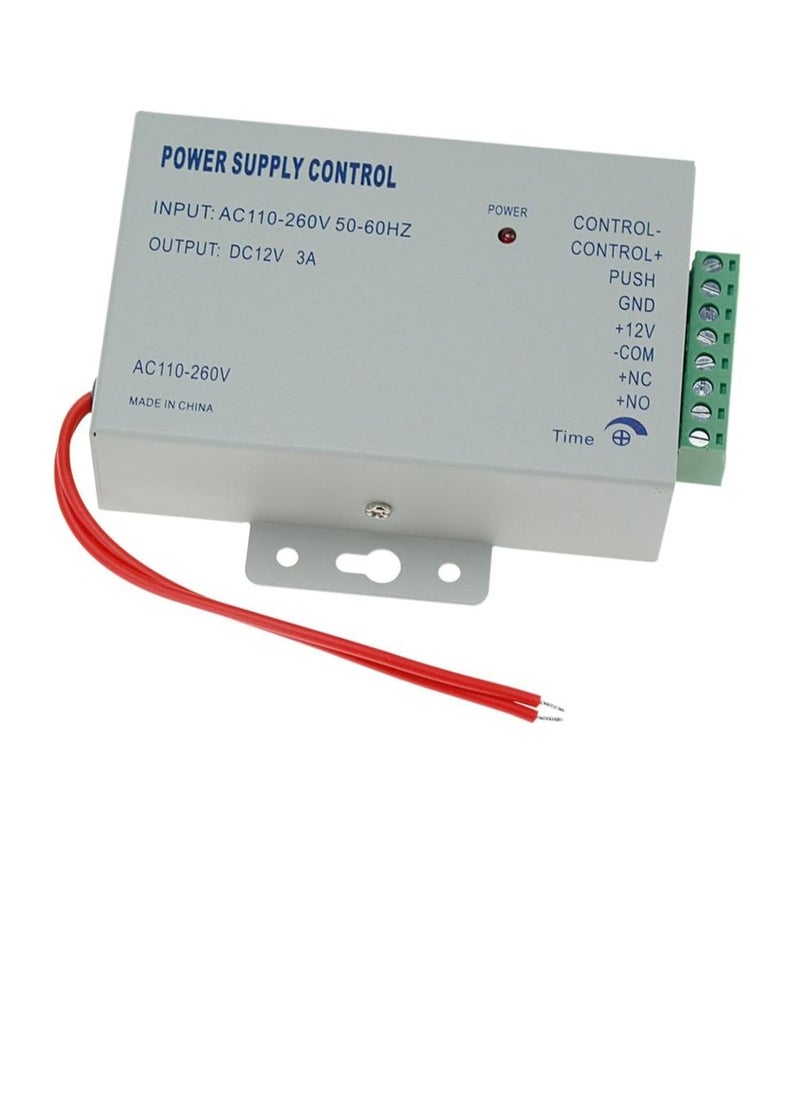 GOMETY Metal Access Control Power Supply Switch Controller DC12V / 3A Output 110-260VAC Input Voltage with Time Delay for All Types of Electronic Lock  - Image 1