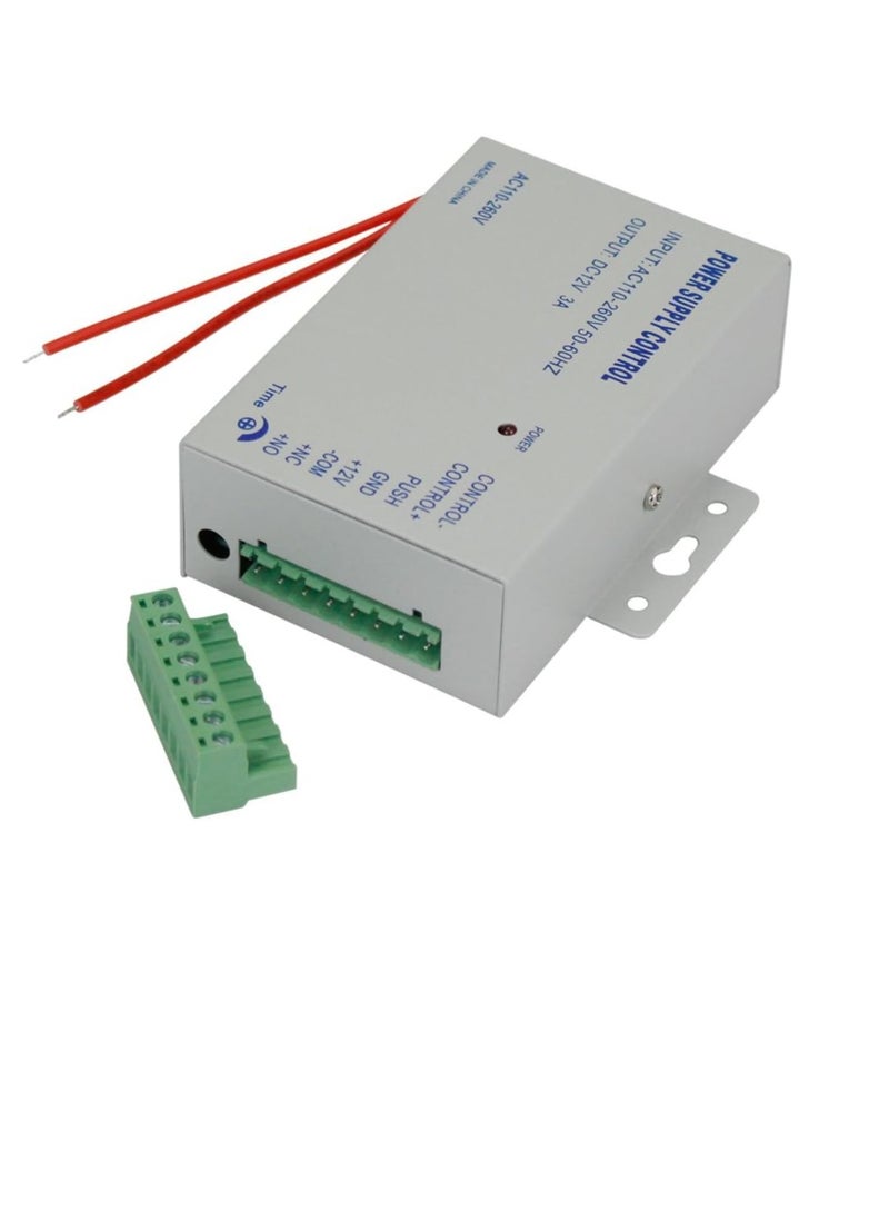 GOMETY Metal Access Control Power Supply Switch Controller DC12V / 3A Output 110-260VAC Input Voltage with Time Delay for All Types of Electronic Lock  - Image 3