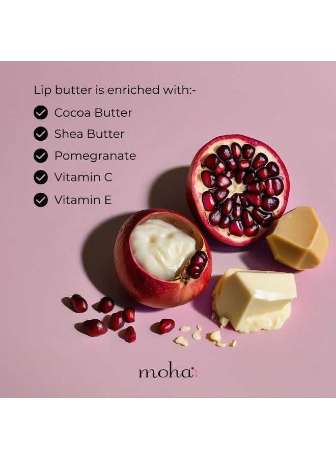 MOHA Lip Butter For Dry And Pigmented, Damaged & Chapped Lips|Hydrating & Nourishing|Enriched With Cocoa Butter, Shea Butter & Essential Oils For Pink, Glossy & Soft|10 Gm - Image 4