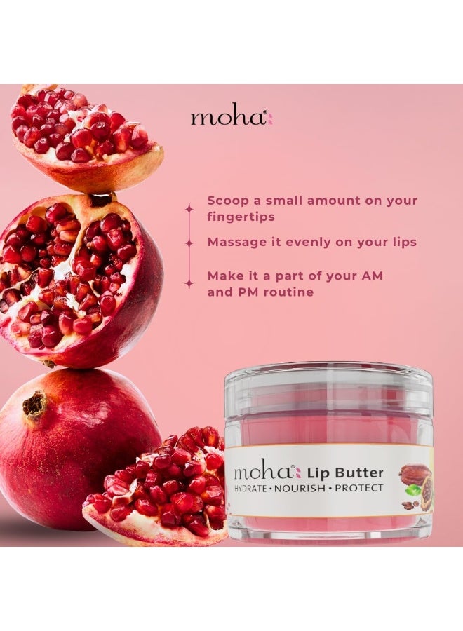 MOHA Lip Butter For Dry And Pigmented, Damaged & Chapped Lips|Hydrating & Nourishing|Enriched With Cocoa Butter, Shea Butter & Essential Oils For Pink, Glossy & Soft|10 Gm - Image 3