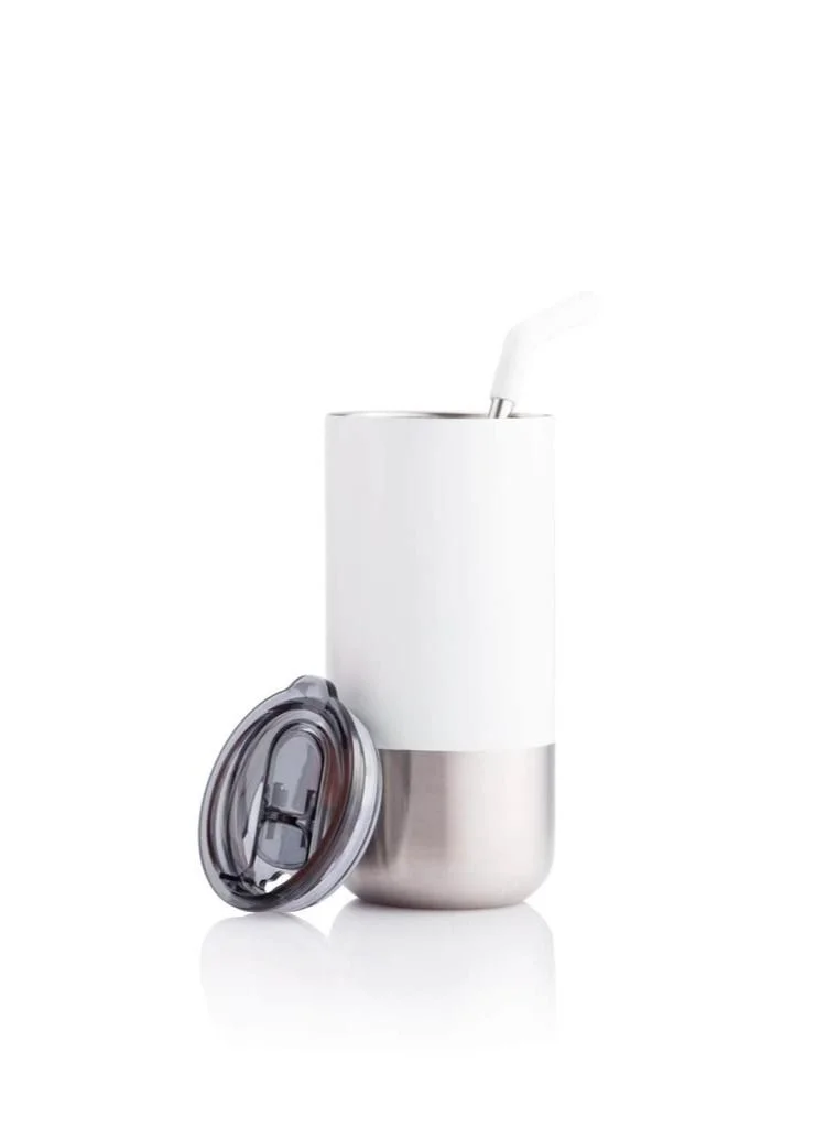 Hans Larsen Stainless Steel Vacuum Insulated Tumbler with Reusable Straw (540 ml)