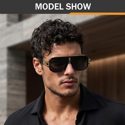 TIGA VINTA Retro Polarized Square Sunglasses Men Women Vintage Metal Designer Hip Pop Style 80s Shades Eyewear - Image 3