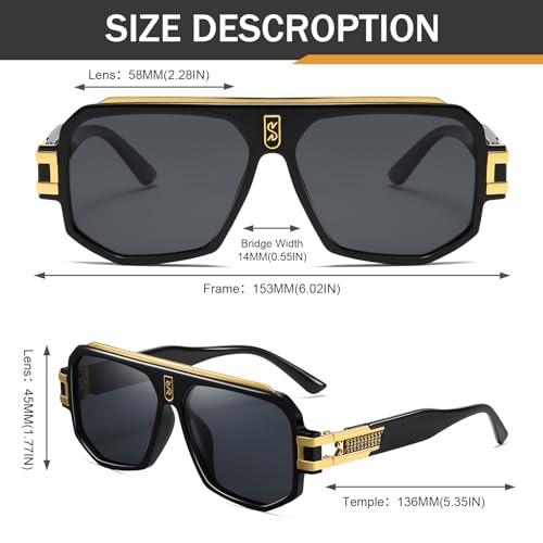 TIGA VINTA Retro Polarized Square Sunglasses Men Women Vintage Metal Designer Hip Pop Style 80s Shades Eyewear - Image 4