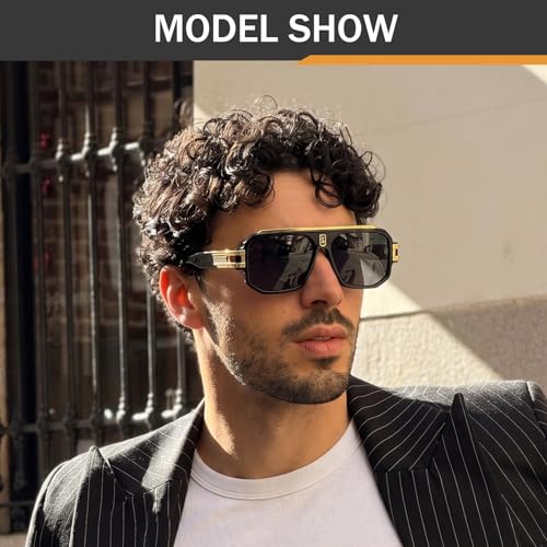 TIGA VINTA Retro Polarized Square Sunglasses Men Women Vintage Metal Designer Hip Pop Style 80s Shades Eyewear - Image 2