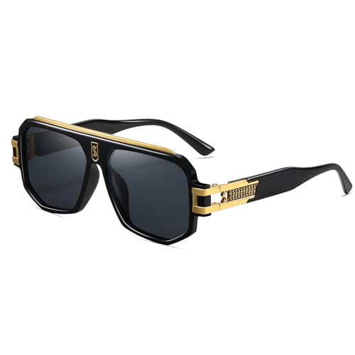 TIGA VINTA Retro Polarized Square Sunglasses Men Women Vintage Metal Designer Hip Pop Style 80s Shades Eyewear - Image 1