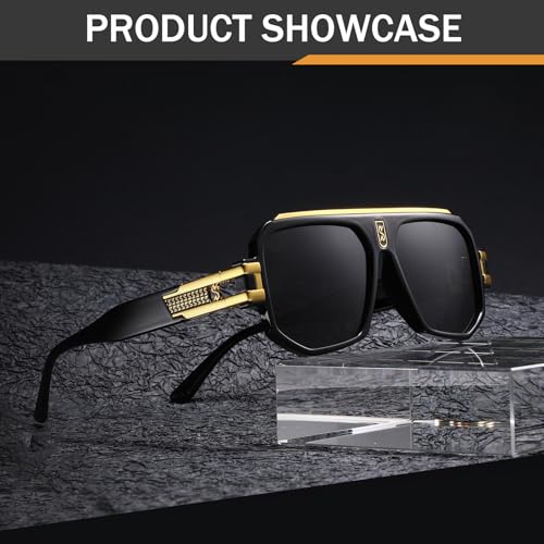 TIGA VINTA Retro Polarized Square Sunglasses Men Women Vintage Metal Designer Hip Pop Style 80s Shades Eyewear - Image 5