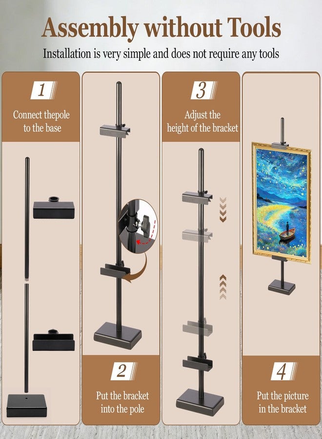 dakewang Adjustable Tabletop Easel Stand for for Picture Frames Up to 28", Picture Easels for Display, Picture Frame Holder Stand, Adjustable Art Easel. (Black) - Image 5