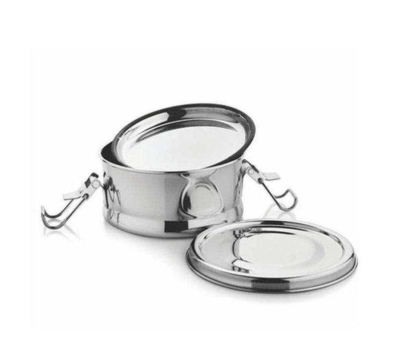 JVL Stainless Steel Lunch Box for Kids, Single One Layer Leakproof Tiffin Box for School and Office Use with Inner Plate - Round Small Size (500 Ml) - Image 5