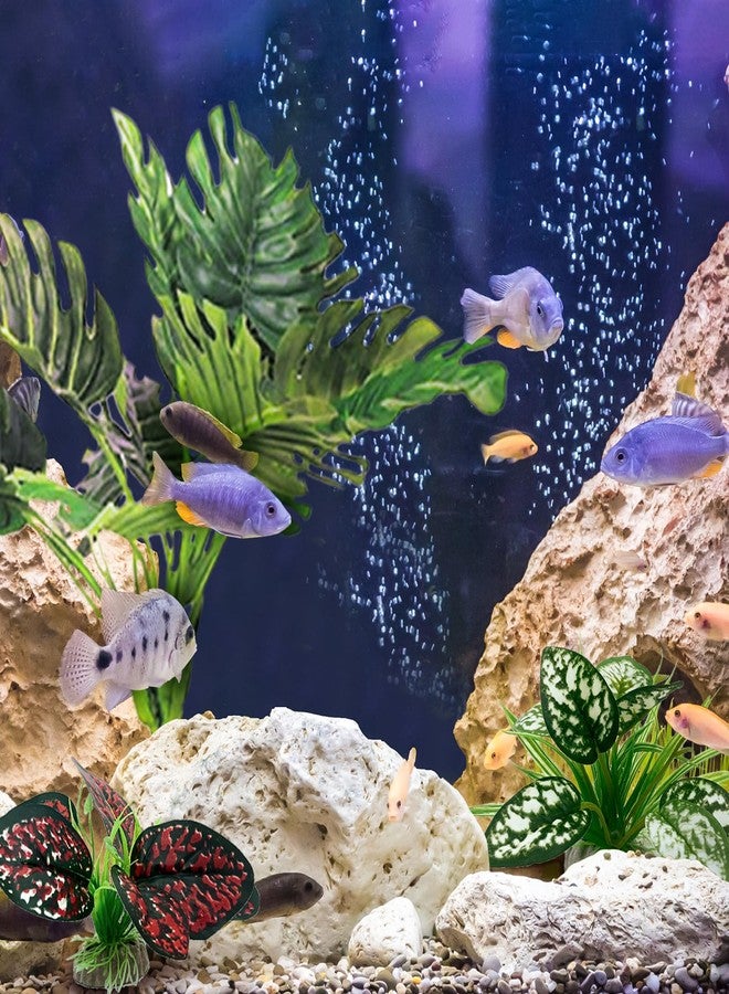 Moonorange Reptile Artificial Plants, Terrarium Plants Decorations Supplies, Aquarium Fish Tank Plant, Amphibian Habitat Hideout Tank Accessories(L Set-3pcs/A) - Image 5