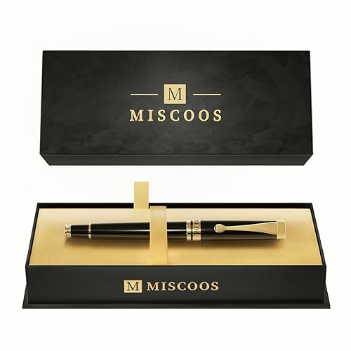 Miscoos Luxury Rollerball Pens Smooth Writing Miscoos Nice Pens for Men & Women Gift Pen Set for Executive Office,Professional,Graduation Fancy Pens with 1 Black Ink Refills (Black2) - Image 1