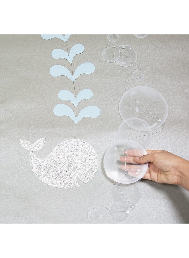 Decor365 Blue Whale Bubble Garland Baby Boy Shower Ocean Theme Party Decorations Under The Sea Kids Birthday Banner Marine Whale Party Streamers Beach Nautical Party Decor - Image 2