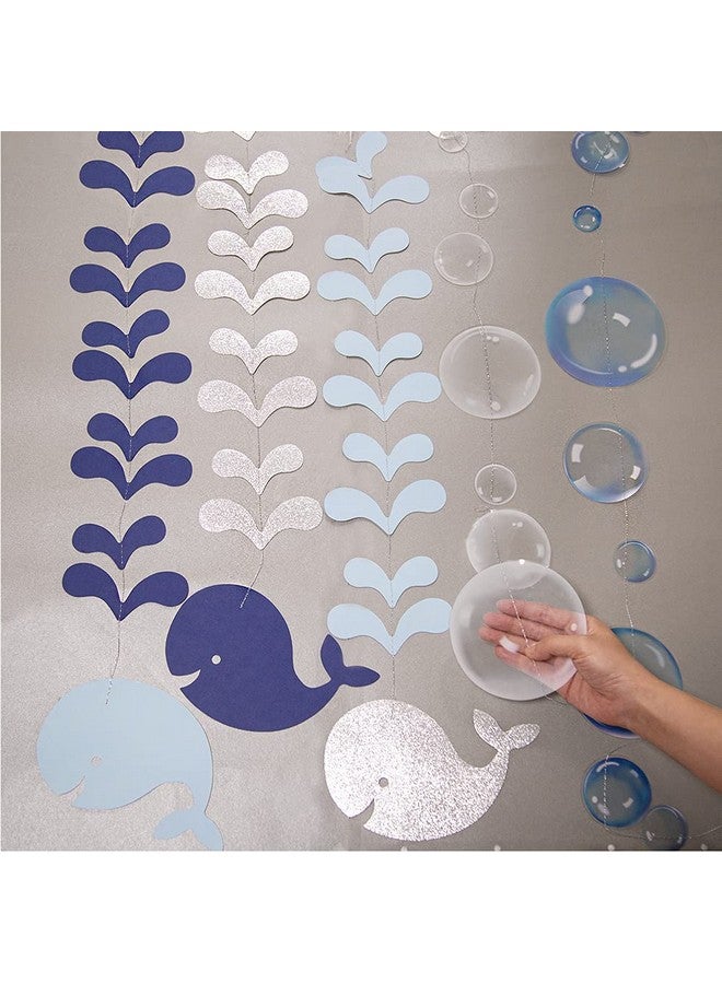 Decor365 Blue Whale Bubble Garland Baby Boy Shower Ocean Theme Party Decorations Under The Sea Kids Birthday Banner Marine Whale Party Streamers Beach Nautical Party Decor - Image 4