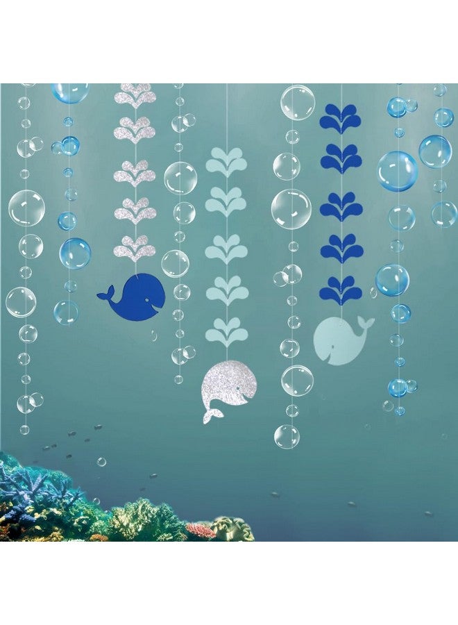 Decor365 Blue Whale Bubble Garland Baby Boy Shower Ocean Theme Party Decorations Under The Sea Kids Birthday Banner Marine Whale Party Streamers Beach Nautical Party Decor - Image 1