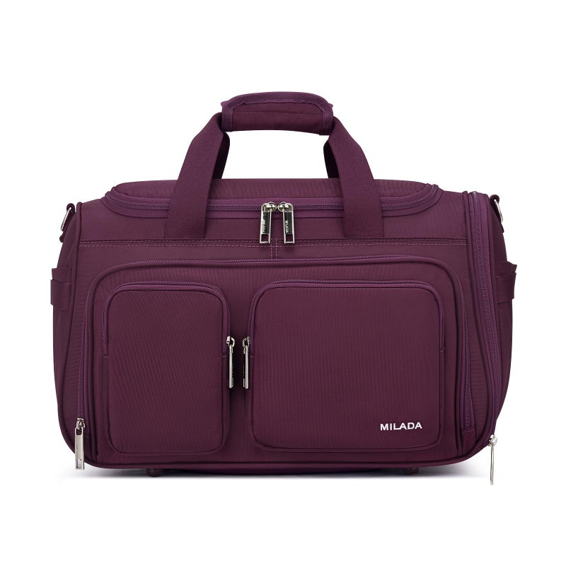MILADA Underseat Carry On Luggage Bags for Travel Lightweight Foldable Carry On Bags for Airplanes Small Duffle Bag for Men Women TSA Approved Underseat Bag Travel Tote Bags, Purple - Image 1