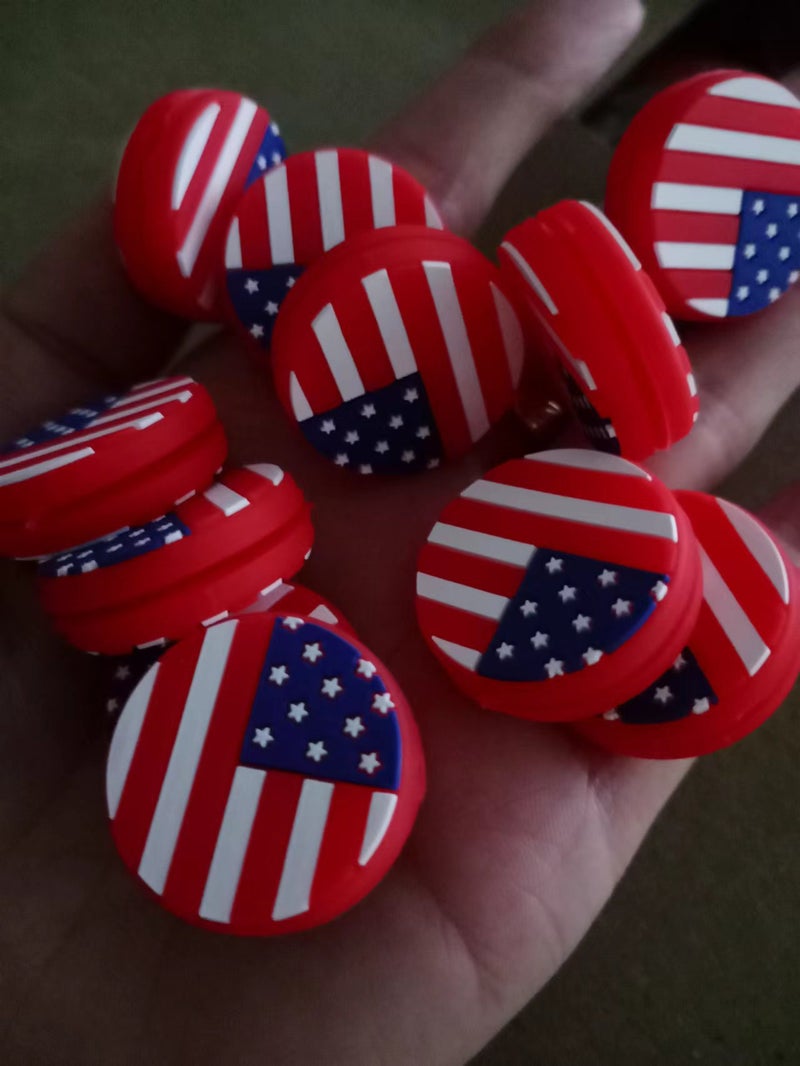 Tennis Racquets Shock Absorber Cartoon American Canadian Flag Pvc Material Tennis Avoidance Shock Absorber - Image 1