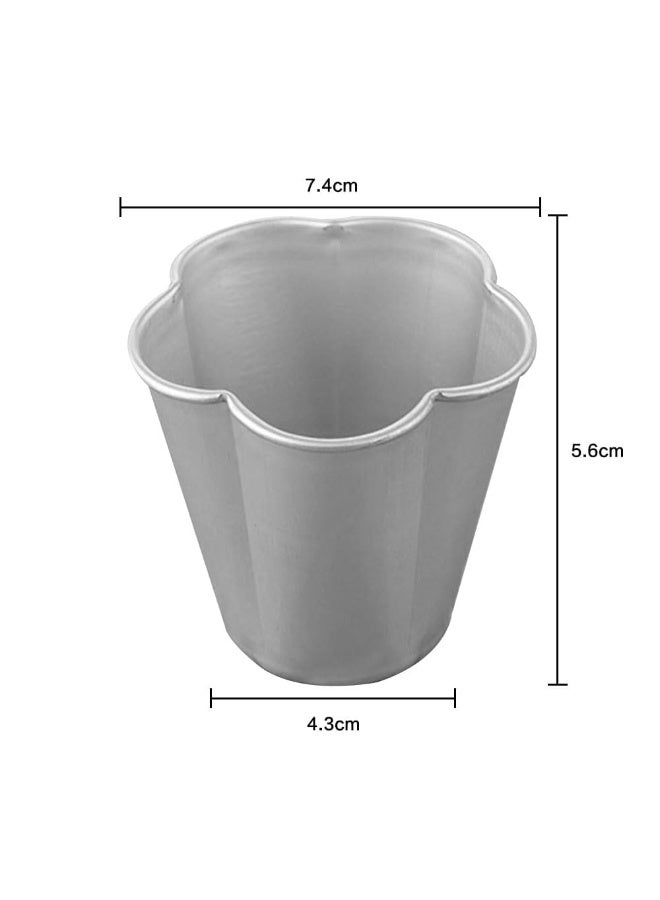 JZS Pudding Cup Mold, 10 Pcs Individual Molds Egg Tart Molds Reusable Pudding Cups Chocolate Molten Pans Aluminum Cupcake Cake Cookie Mold (Flower) - Image 2