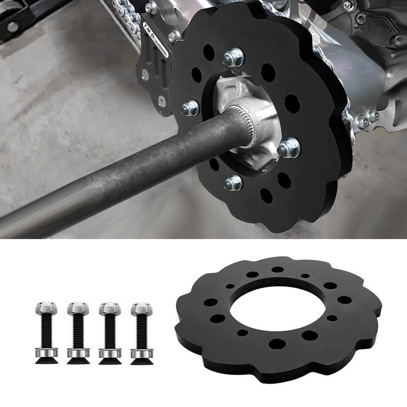 Canitu Motorcycle Chain Sprocket GuardBillet Aluminum 12 Poly Rear Wheel Sprocket Guards Protector Cover for Honda TRX250R TRX450R TRX400EX TRX250X TRX400EX Black - Image 2