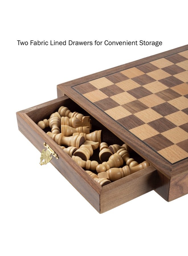 Hey! Play! Inlaid Walnut-Style Magnetized Wood Chess Set With Staunton Wood Chessmen, Brown,1.375X9.875X9.875, 12-21129 - Image 5