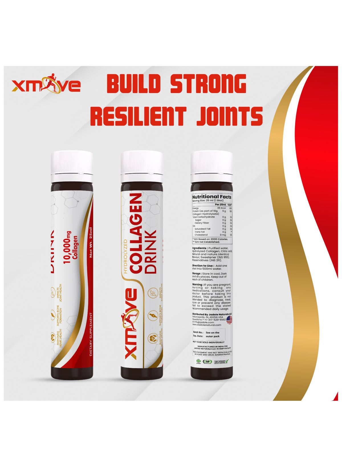 Hydrolyzed Marine Collagen Drink- 25Ml, 30 Shots