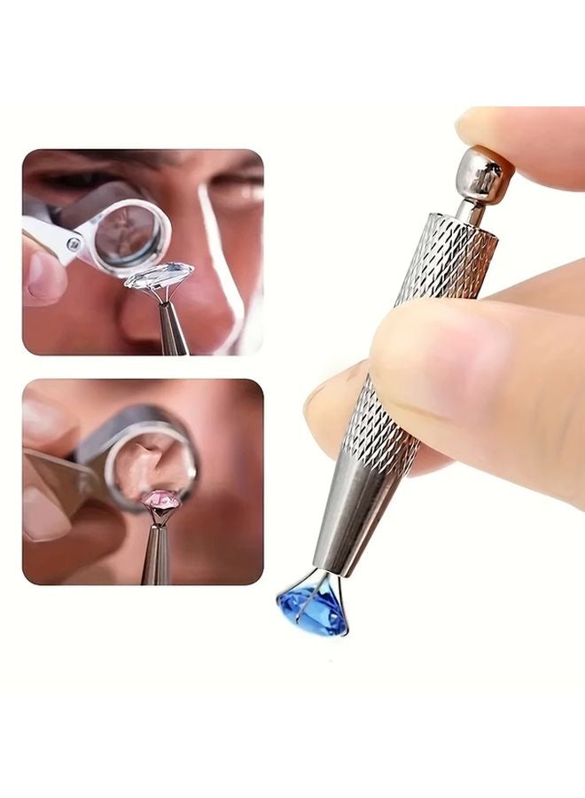 Silvery 4 Prong Jewelry Tweezers Heavy Duty Metal Construction Non Slip Grip - Image 5