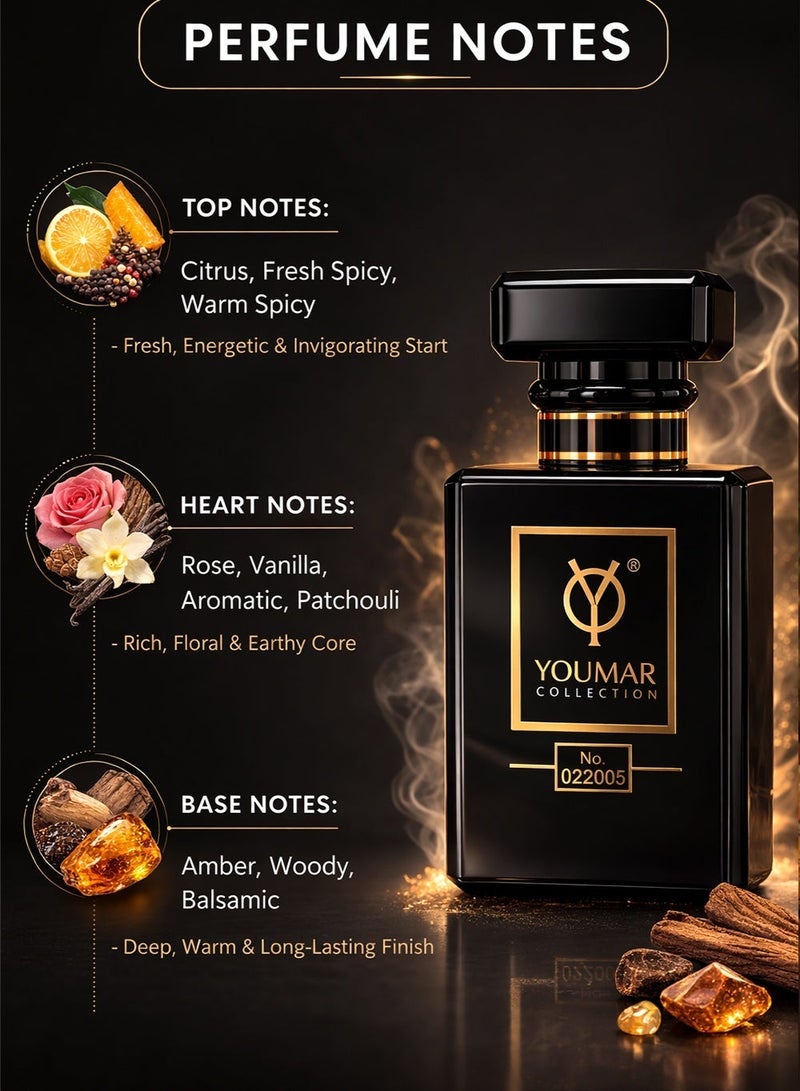 Youmar Collection Noir No. 022005 Perfect Vanilla Rose Perfume for Women – Long-Lasting Oriental Eau de Cologne 25ML - Image 2