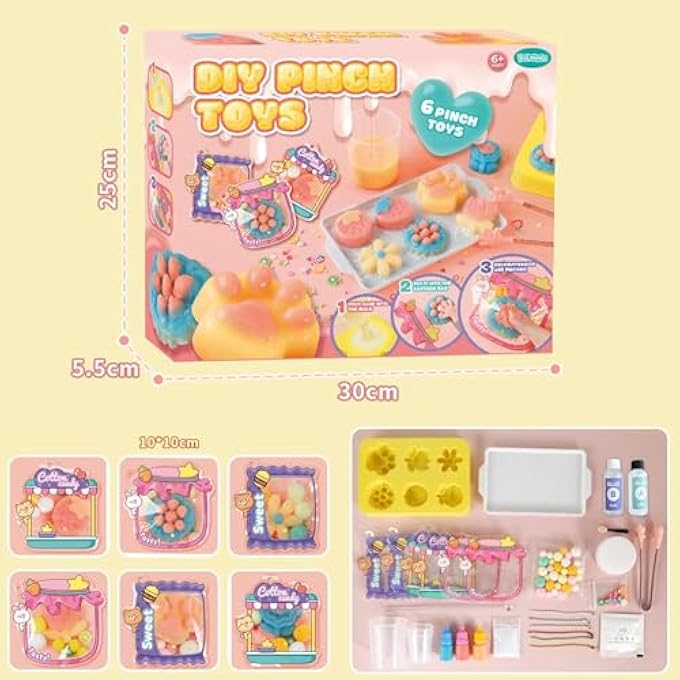 Moonmen Create Your Own Squishy Toys DIY Making Kit with Mold and 6 Packaging Bags, Pendant Set Fidget Toy for Kids Suitable Adults Kids(DIY Squishy Toys A) - Image 2