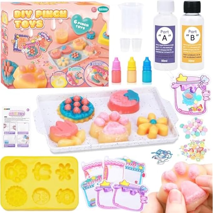 Moonmen Create Your Own Squishy Toys DIY Making Kit with Mold and 6 Packaging Bags, Pendant Set Fidget Toy for Kids Suitable Adults Kids(DIY Squishy Toys A) - Image 1