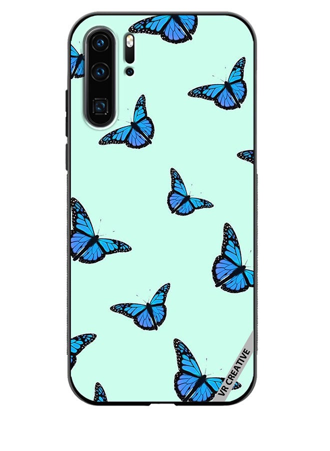 VR CREATIVE Protective Case Cover For Huawei P30 Pro Blue Butterfly Flies Design Multicolour - Image 1