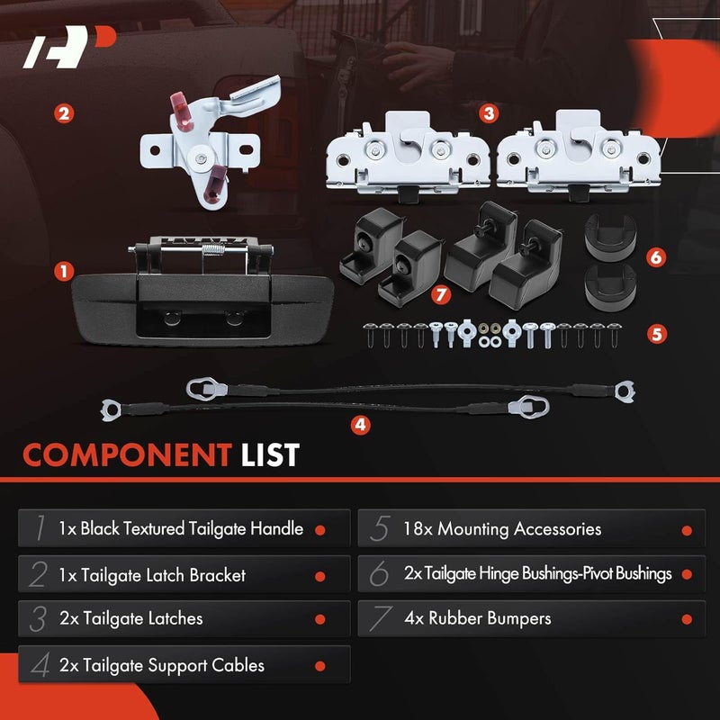 A-Premium 30-PC Tailgate Hardware Rebuild Kit - Image 3