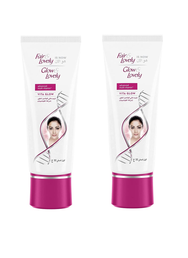Glow & Lovely - 2 Piece Set Vita Glow Advanced Multi-Vitamin Face Cream to give you fresh skin 50 grams - Image 1