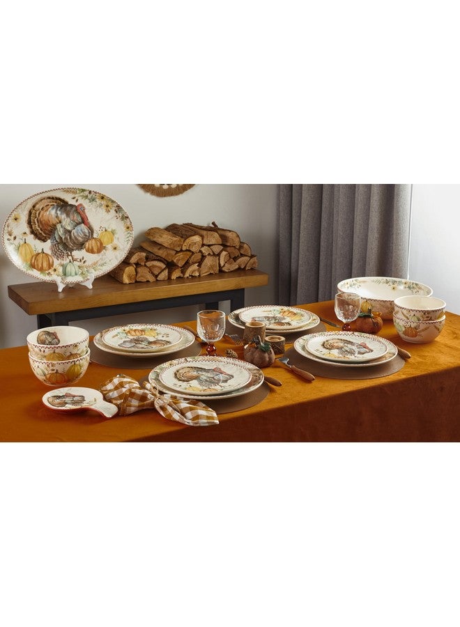 Bico Blessing Season Ceramic 19 inch Oval Platter, Microwave & Dishwasher Safe - Image 4