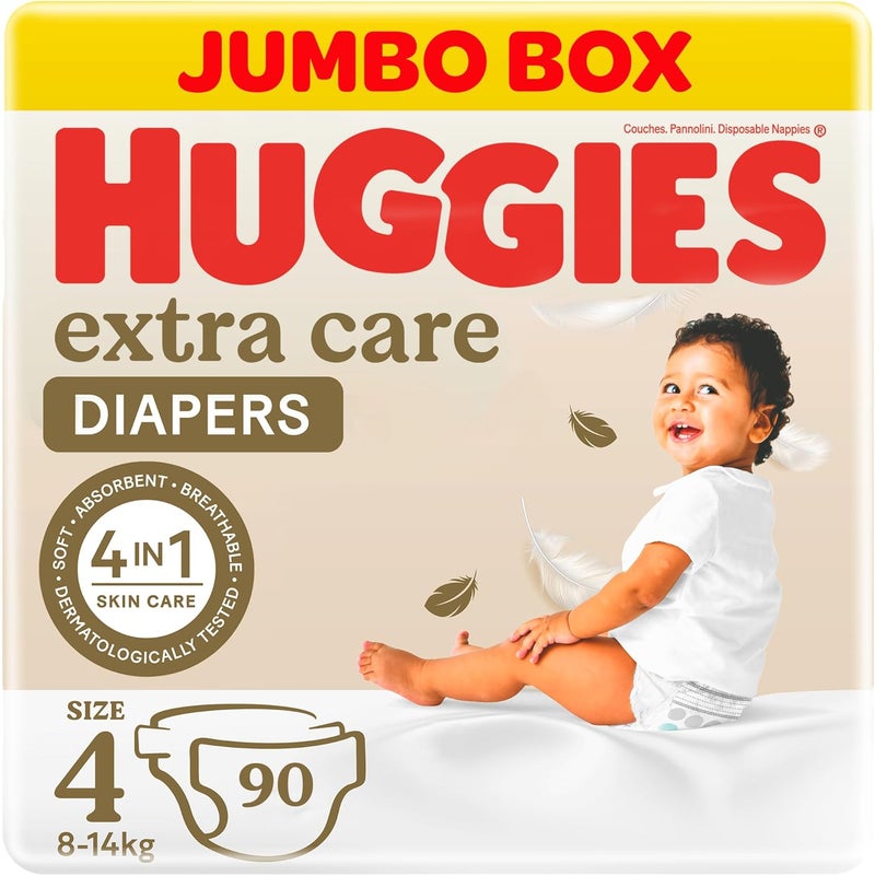 Huggies Extra Care Diapers Size 4 Jumbo Box - Image 1