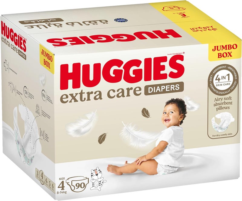Huggies Extra Care Diapers Size 4 Jumbo Box - Image 2