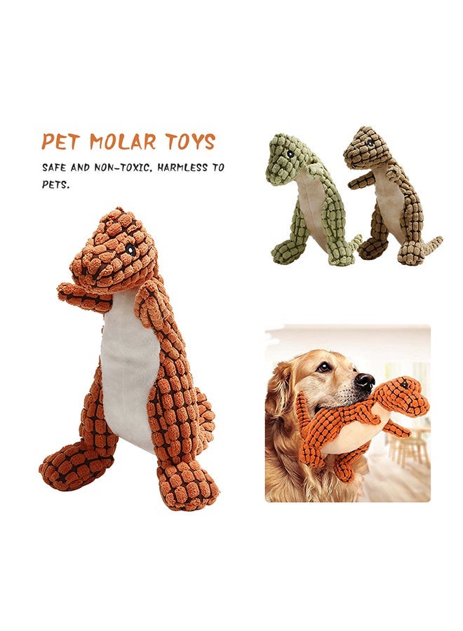 NIBEMINENT Cute Dinosaur Shaped Molar Plush Toy Orange 35x11x22cm - Image 3