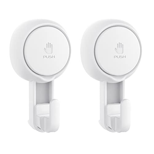 Elegear Heavy Duty Shower Hooks (2-Pack) - Waterproof, Reusable Vacuum Suction Hooks for Bathroom, Kitchen - Image 1
