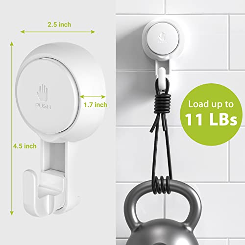 Elegear Heavy Duty Shower Hooks (2-Pack) - Waterproof, Reusable Vacuum Suction Hooks for Bathroom, Kitchen - Image 2