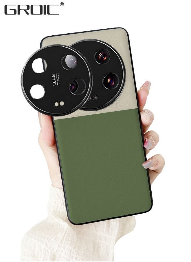 GROIC Case for Xiaomi 13 Ultra 6.73 Inches PU Leather Cover with Camera Lens Protector, Leather Case Grain Electroplated Hard Shell Protective Ultra Thin Anti-Slip Case Luxury Ultra-Thin  - Image 1