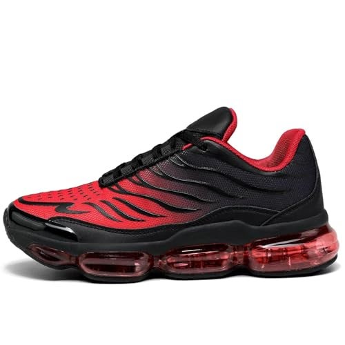 Socviis Mens Air Running Shoes Non Slip Workout Casual Sport Walking Shoes Basketball Sneakers Fashion Tennis Fitness Trainers Red - Image 3