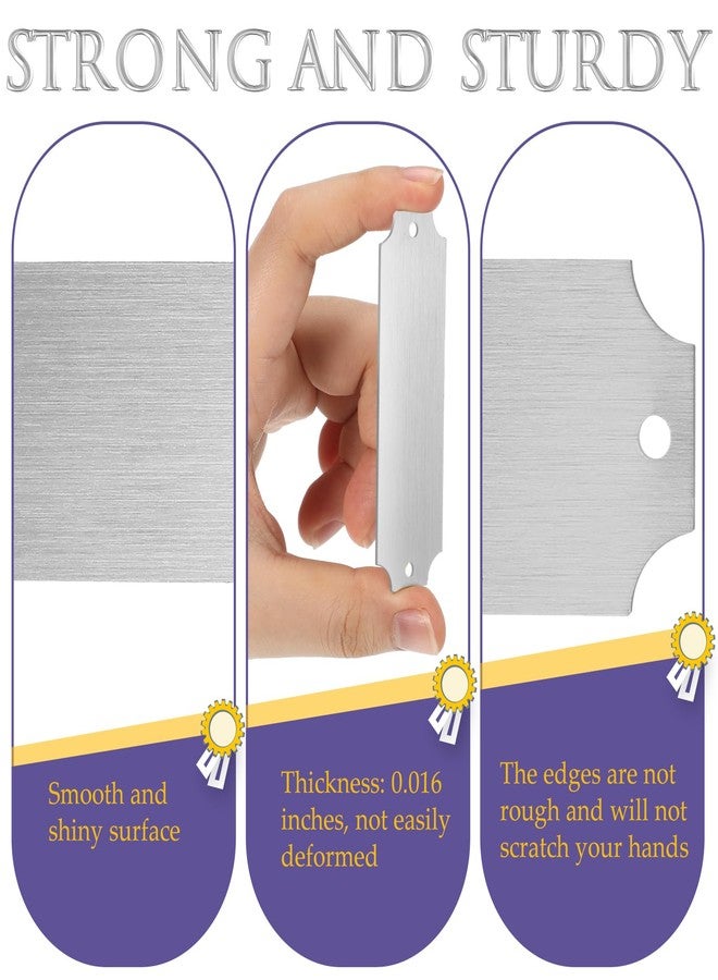 Yaocom 12 Pcs Name Plates Laser Engraved Brushed Solid Metal Plate Personalized Plaque Blank Custom Name Tag Frame Label with Adhesive Backing and Screws for DIY(Silver Notched Corner,1'' X 3'') - Image 3