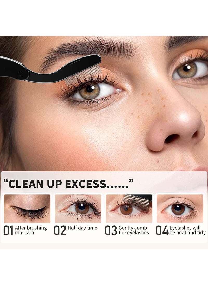Foldable Eyelash Comb Separator Folding Lash Comb Eyebrow Mascara Applicator Eyelash Definer Arc Designed Cosmetic Brushes Tool