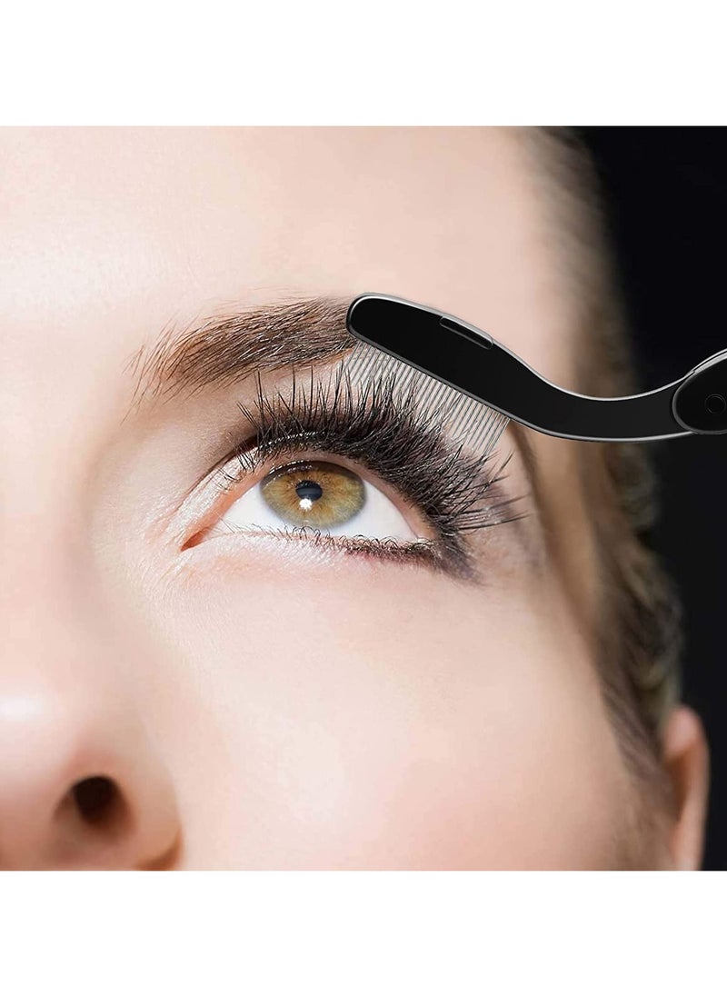 Foldable Eyelash Comb Separator Folding Lash Comb Eyebrow Mascara Applicator Eyelash Definer Arc Designed Cosmetic Brushes Tool
